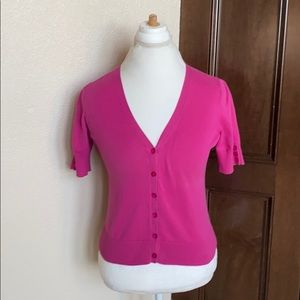 Loft Fuchsia Button Down Knit Top or Cardi…